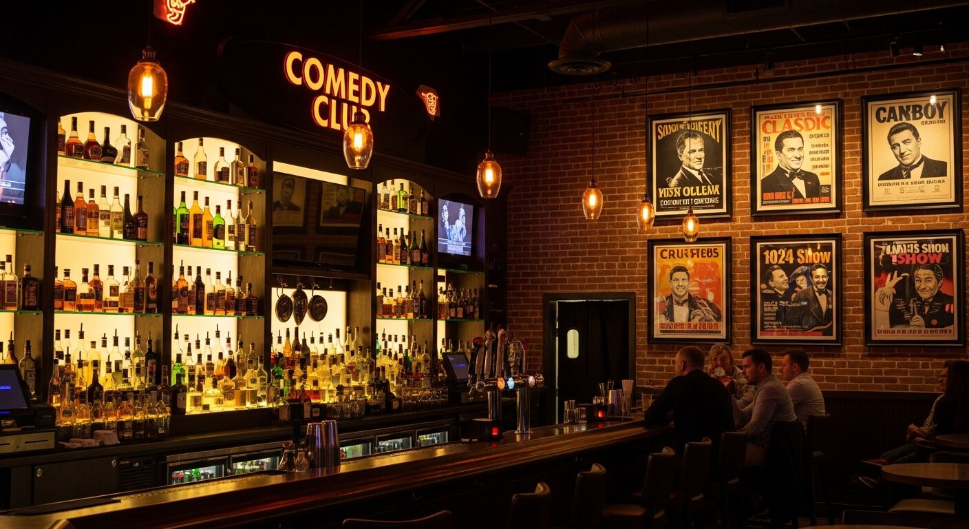 Comedy club bar area serving drinks before the show at Jaggers Bournemouth