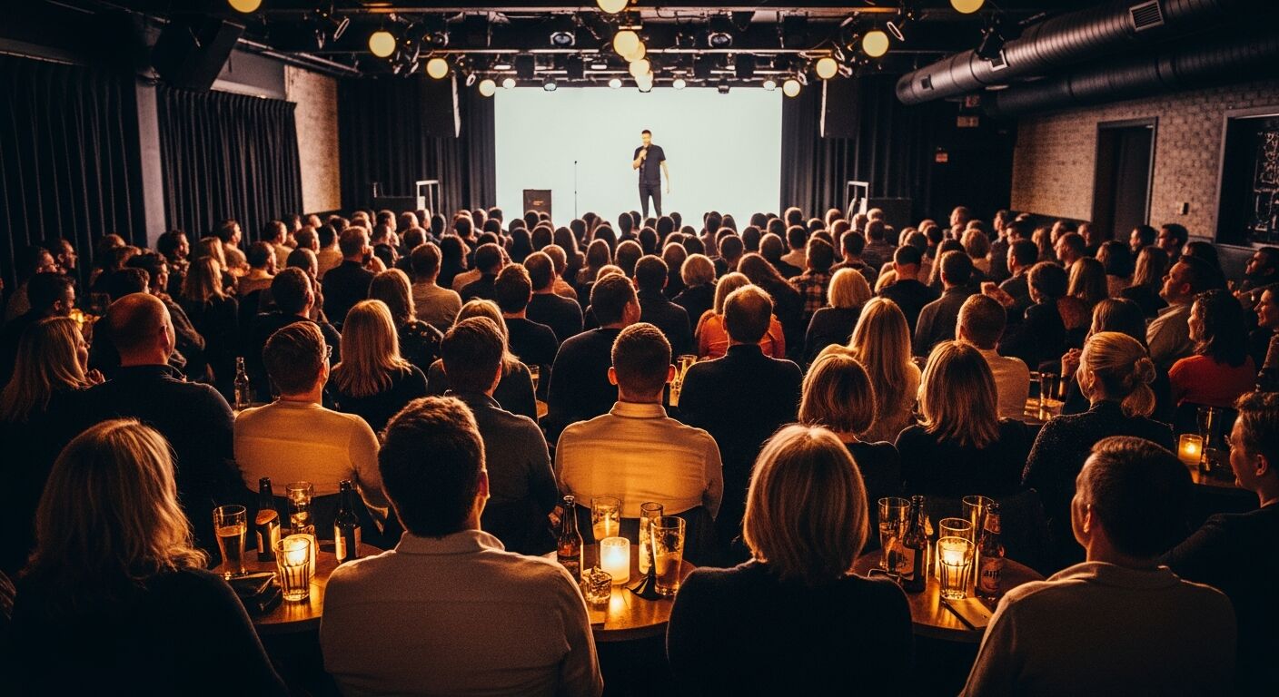 Packed audience enjoying live comedy at Jaggers Bournemouth Comedy Club